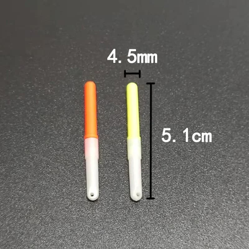10 bâtons lumineux verts et rouges pour flotteurs de pêche de nuit, compatibles piles CR322 et CR425