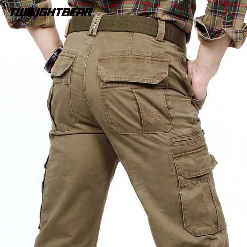 Pantalon cargo homme 100% coton multiples poches qualité premium pour pêche confortable été