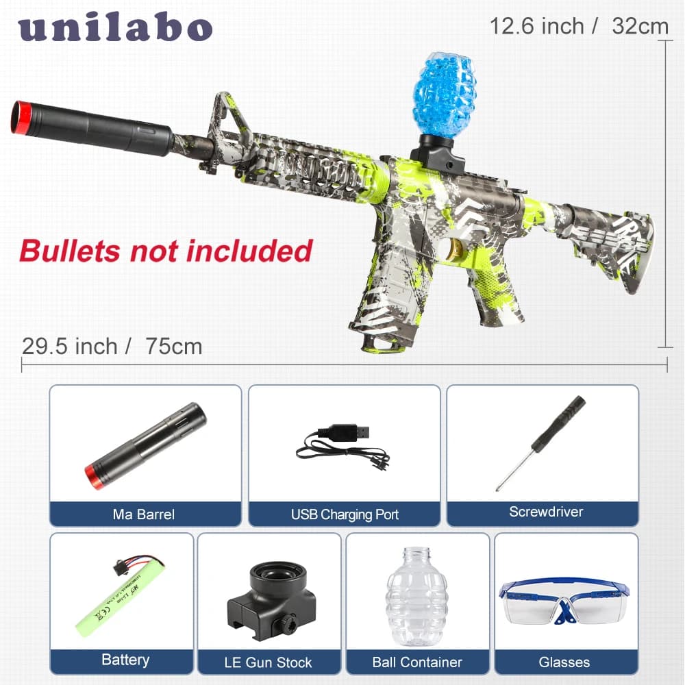 Pistolet électrique M416 set tir - Jouet précision extérieur cadeau anniversaire pour jeunes pêcheurs