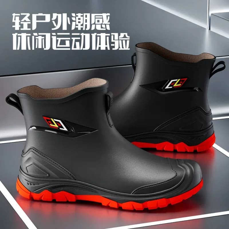 Bottes pluie tendance 2025 pêche homme courtes imperméables antidérapantes outdoor jardin chasse