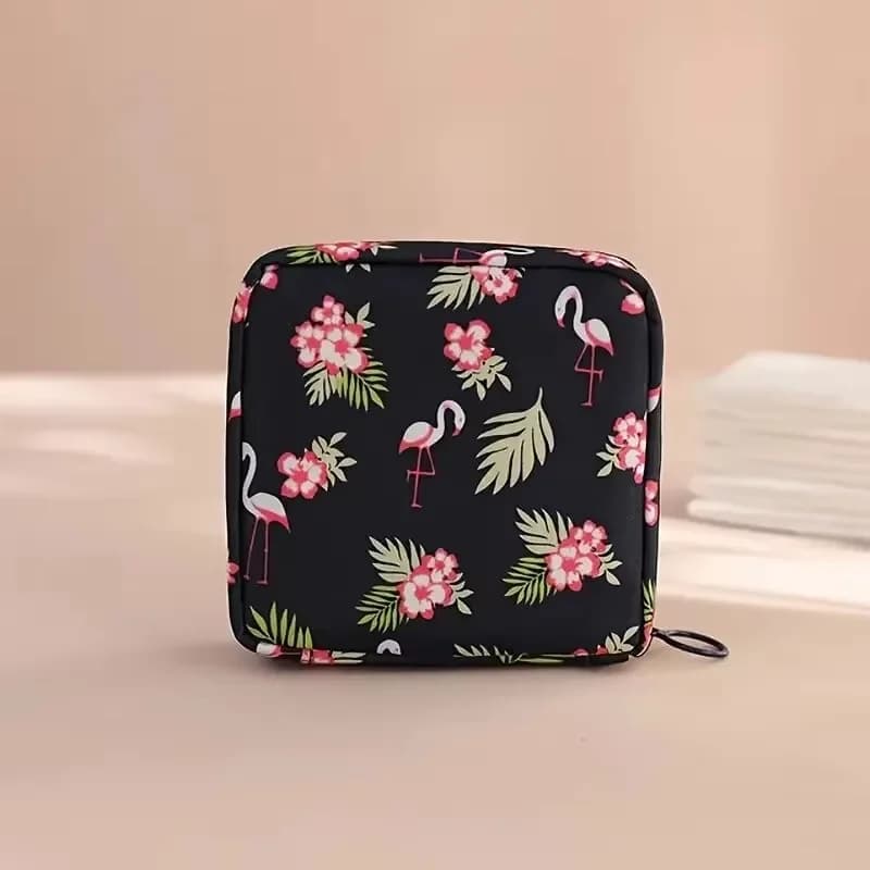Pochette serviettes hygiéniques portable étanche - Organisateur tampons motif cartoon discret