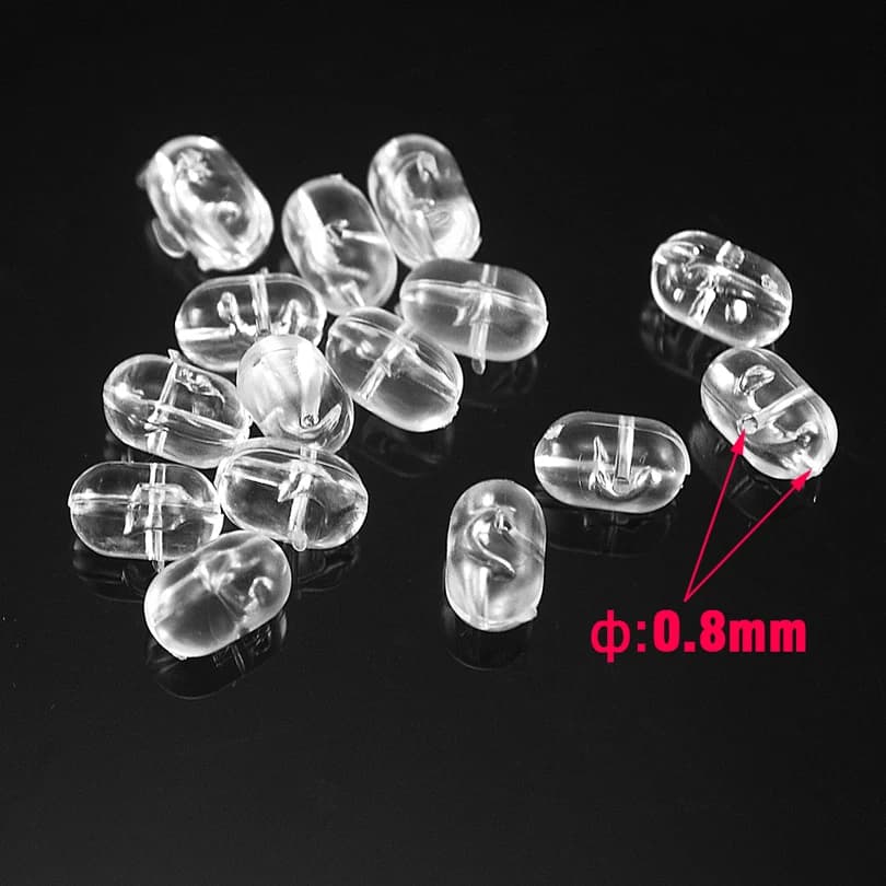 Perles de pêche MNFT 100PCS transparentes ovales à double trou pour montage Sabiki et connecteurs 3 voies