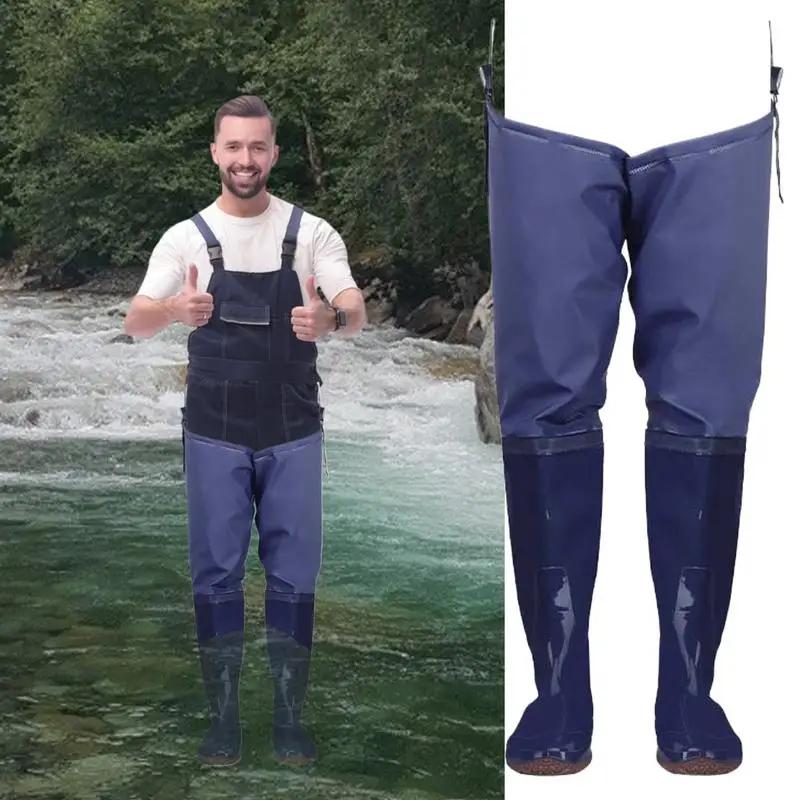 Waders poitrine pour hommes avec bottes intégrées - Imperméables chasse canard riziculture camping