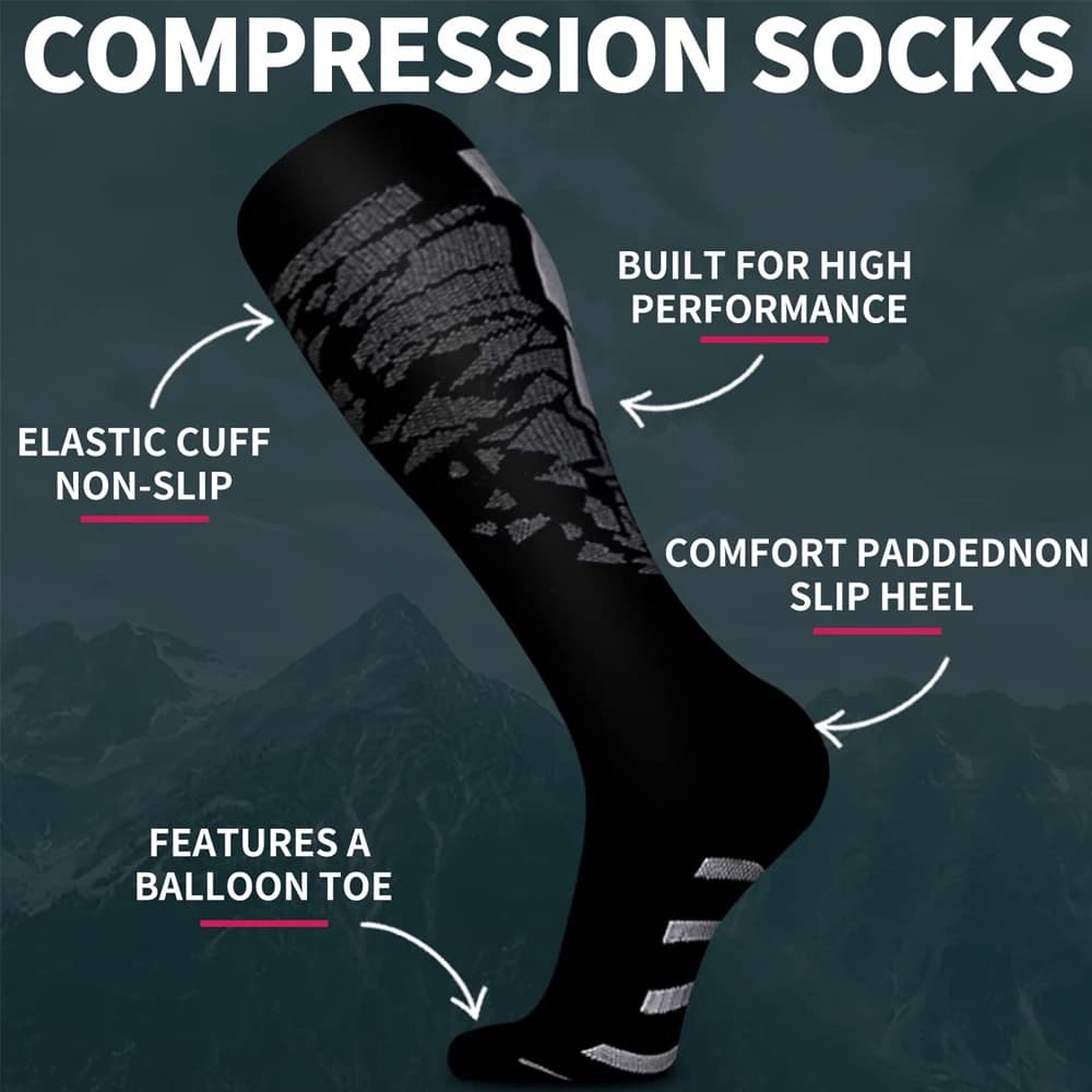 Chaussettes compression pêche femme homme soutien mollet circulation sanguine sport
