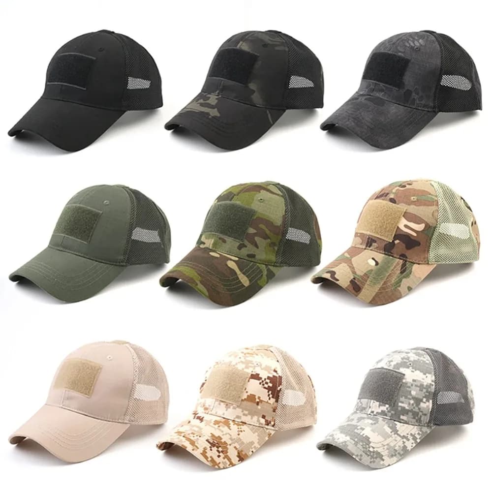 Casquette snapback camouflage sport outdoor mesh breathable simplicité visière sportive