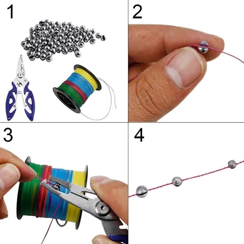 Plombs pêche 205 pièces avec boîte rangement - plombs ouverts 0.2g à 0.8g pour casting et eau profonde