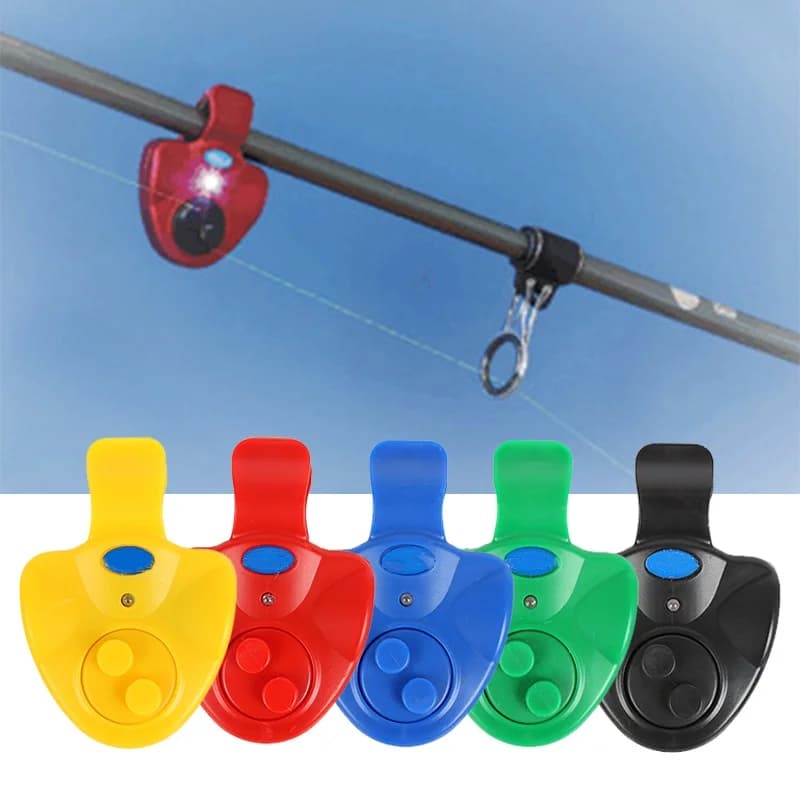 Alarme électronique sonore 1 pièce avec LED pour canne à pêche, détection touches poissons