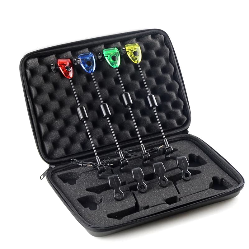 Swingers LED indicateur de touche pêche éclairé - Set complet étui zippé pour détection morsure