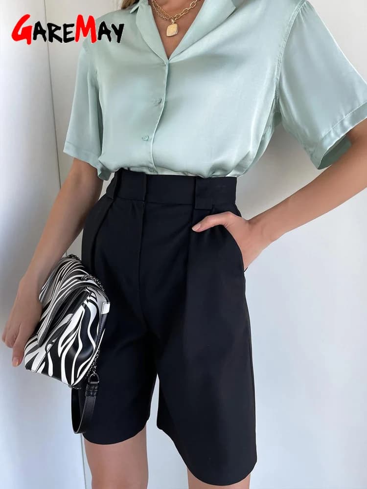 Shorts de pêche femme été 2025 taille haute classique, longs et amples pour pêche confortable au bord de l'eau