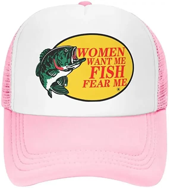 Casquette pêche personnalisée Women Want Me Fish Fear Me - Trucker mesh cadeau pêcheur