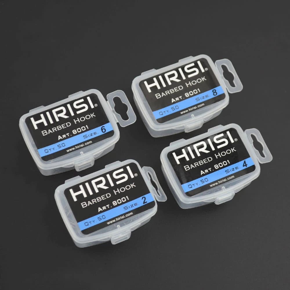 Hameçons de carpe Hirisi 50 pièces avec œillet, acier haut carbone, pointe barbelée et revêtement résistant