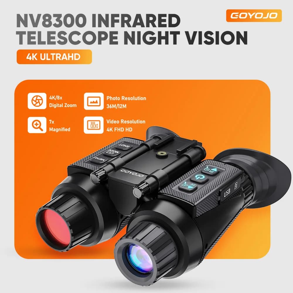 Jumelles vision nocturne NV8300 4K HD pour pêche de nuit et observation wildlife
