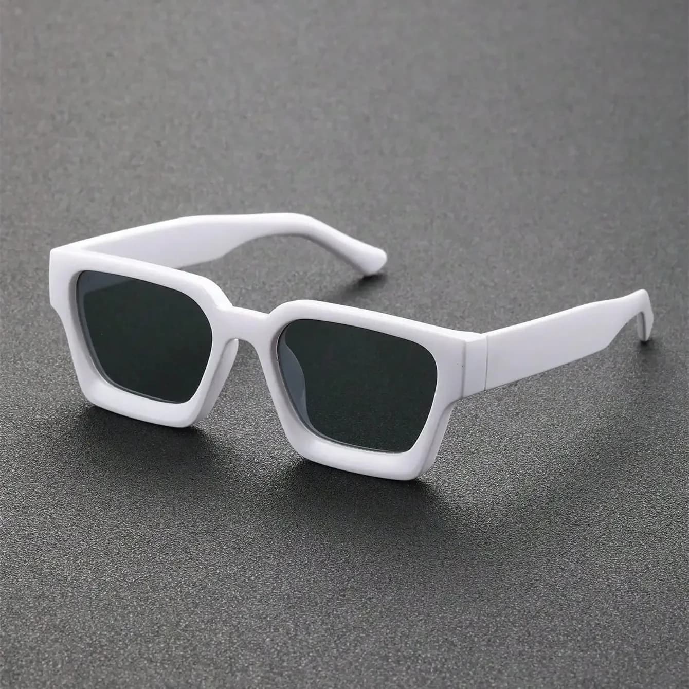 Lunettes de soleil carrées millionnaire noir rétro - Design luxe 2025 pour pêcheurs élégants