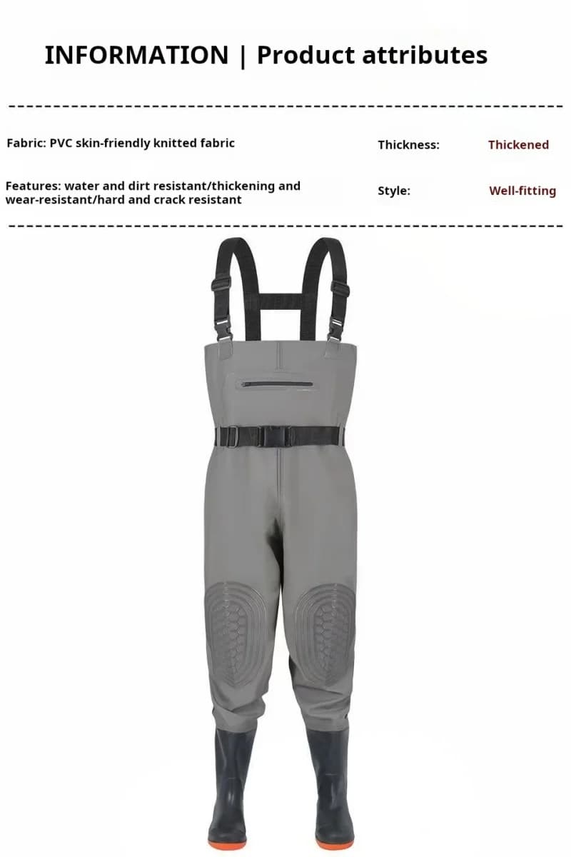 Pantalon de pêche waders intégrés bottes, imperméable professionnel résistant aux fissures, coupe 3D