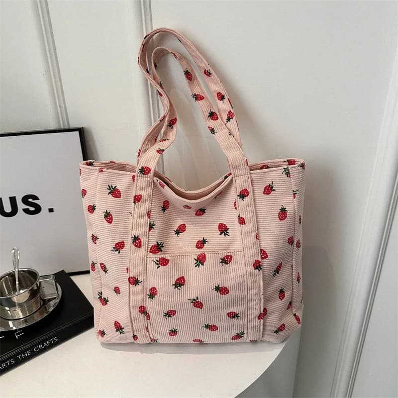 Sac à main paille fraises plage pêche femme polyvalent bandoulière grande capacité tote