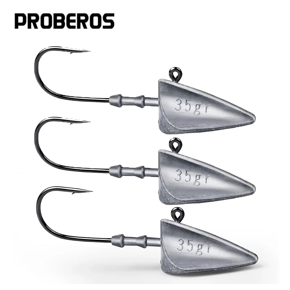 5 Têtes Jig Triangle Poids 7g à 35g Hameçons Tranchants Matériel Pêche Leurres Accessoires