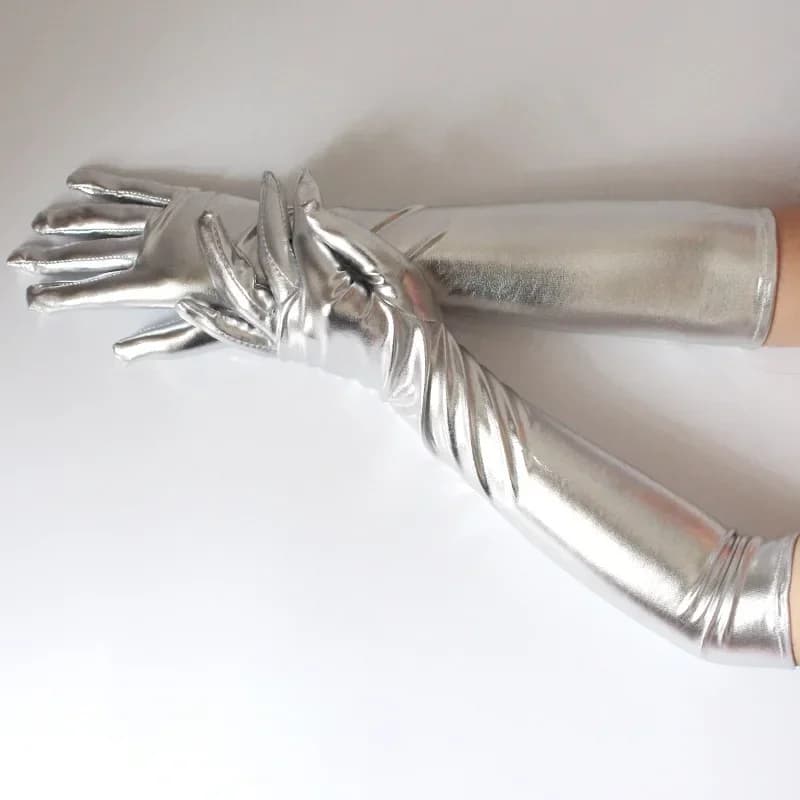 Gants cuir brillant pêche spectacle - style y2k pour pêcheurs créatifs et événements