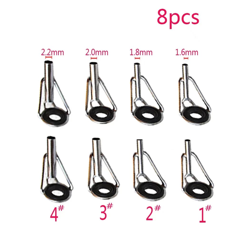 Kit de réparation pour canne à pêche avec anneaux guides en acier inoxydable 1.6mm à 3.8mm,