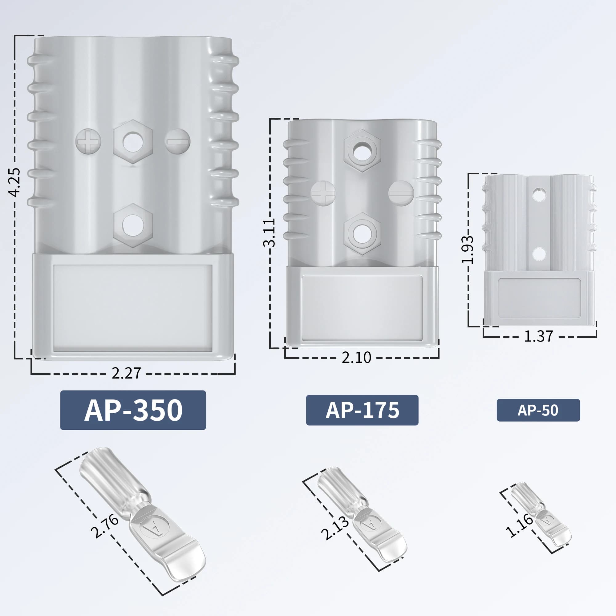 Connecteur batterie rapide 50A 175A 350A - Prise démontage rapide remorquage treuil 600V
