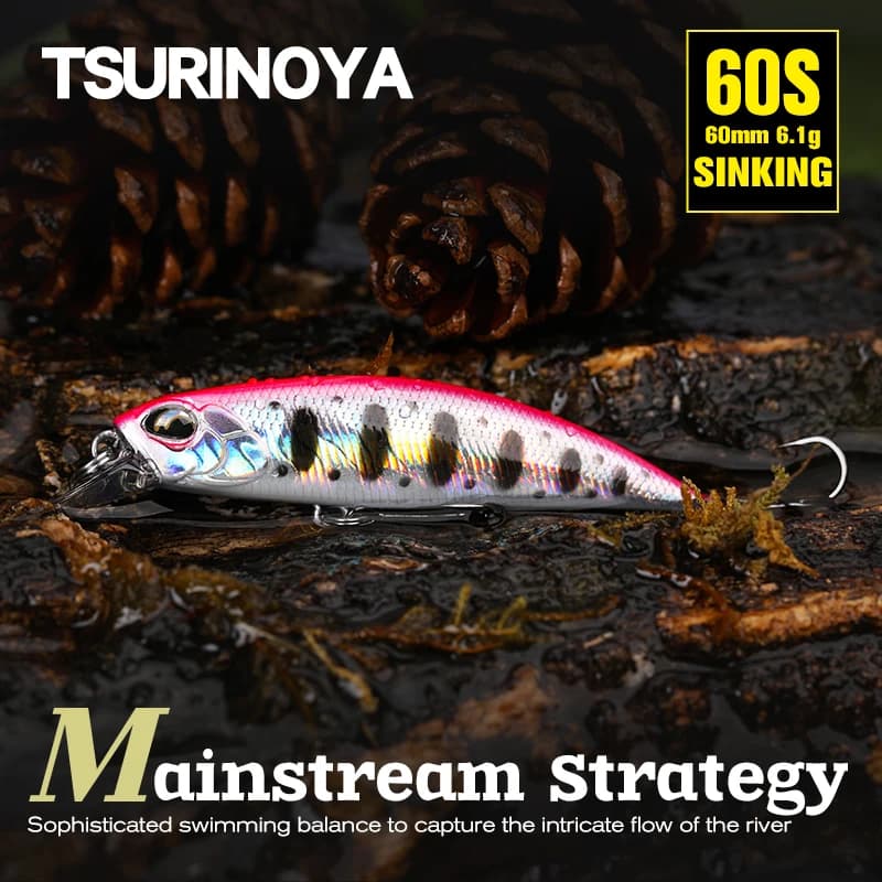 Leurre de pêche TSURINOYA 60S DW67 6.1g pour brochet, perche et truite en rivière