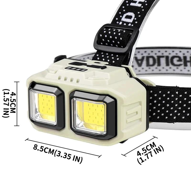 Lampe frontale LED à induction 4 modes recharge Type-C pour pêche camping étanche