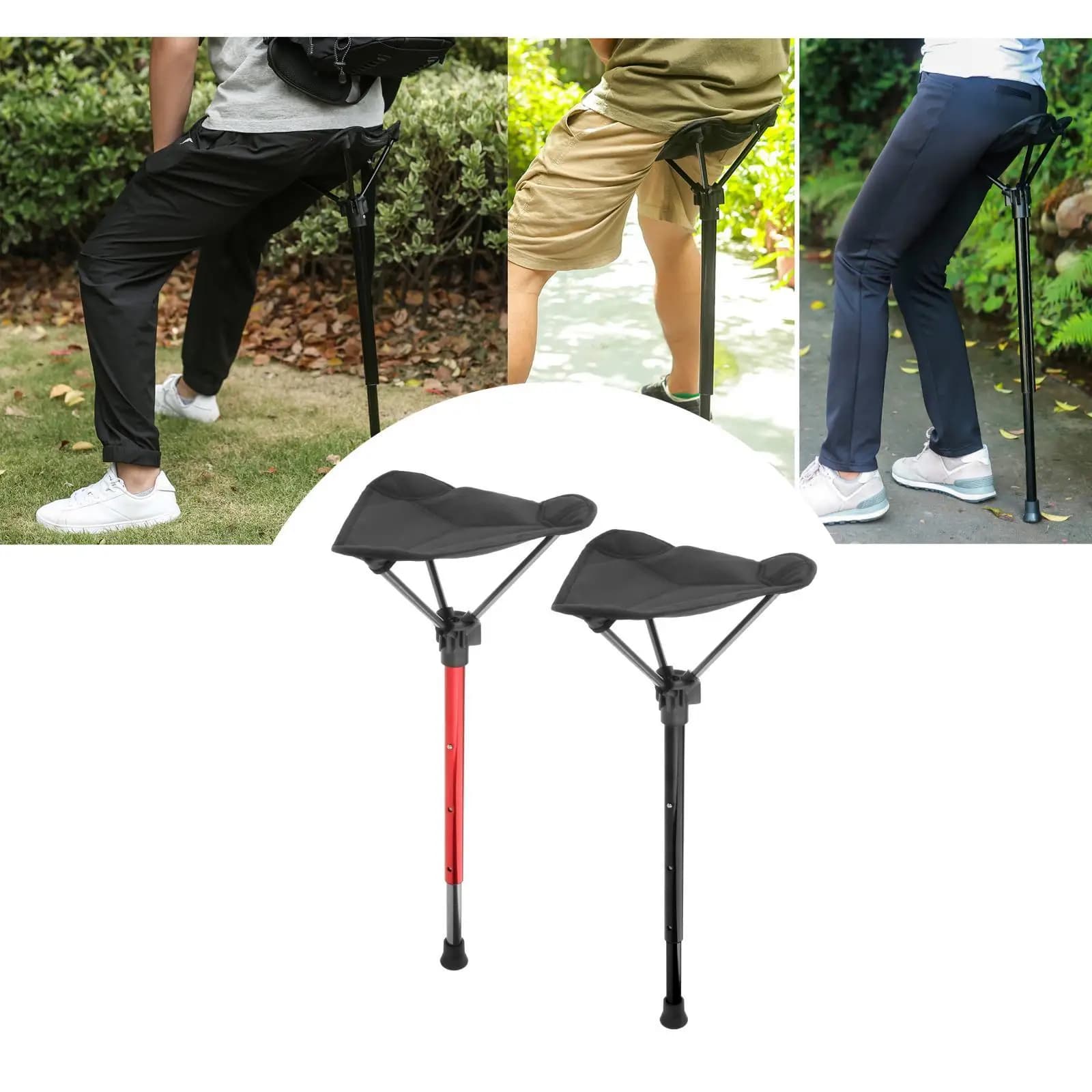 Tabouret de camping pliable réglable - Siège léger pour pêche, randonnée et barbecue