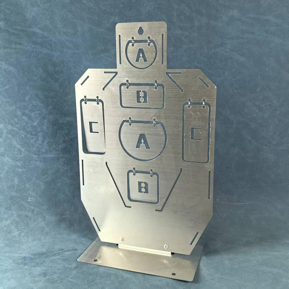 Cible IDPA en acier inoxydable brossé couleur originale pour entraînement au tir