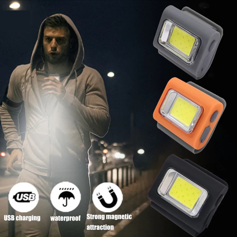 Lumières de sécurité LED clip silicone pour sac à dos pêche nocturne portable magnétique