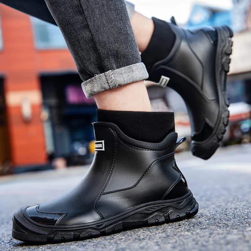 Bottes de pluie mi-mollet unisexes anti-dérapantes grandes tailles pour hommes et femmes