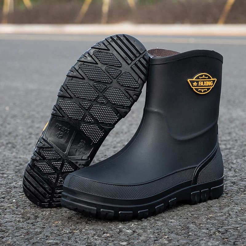 Bottes mi-mollet pêche homme imperméables antidérapantes semelles épaisses résistantes douces