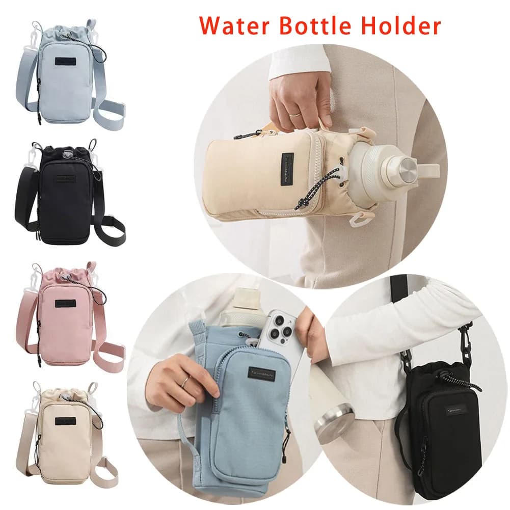 Porte-bouteille d'eau isolé unisexe pour pêche - Sling bag avec poche téléphone et sangle réglable