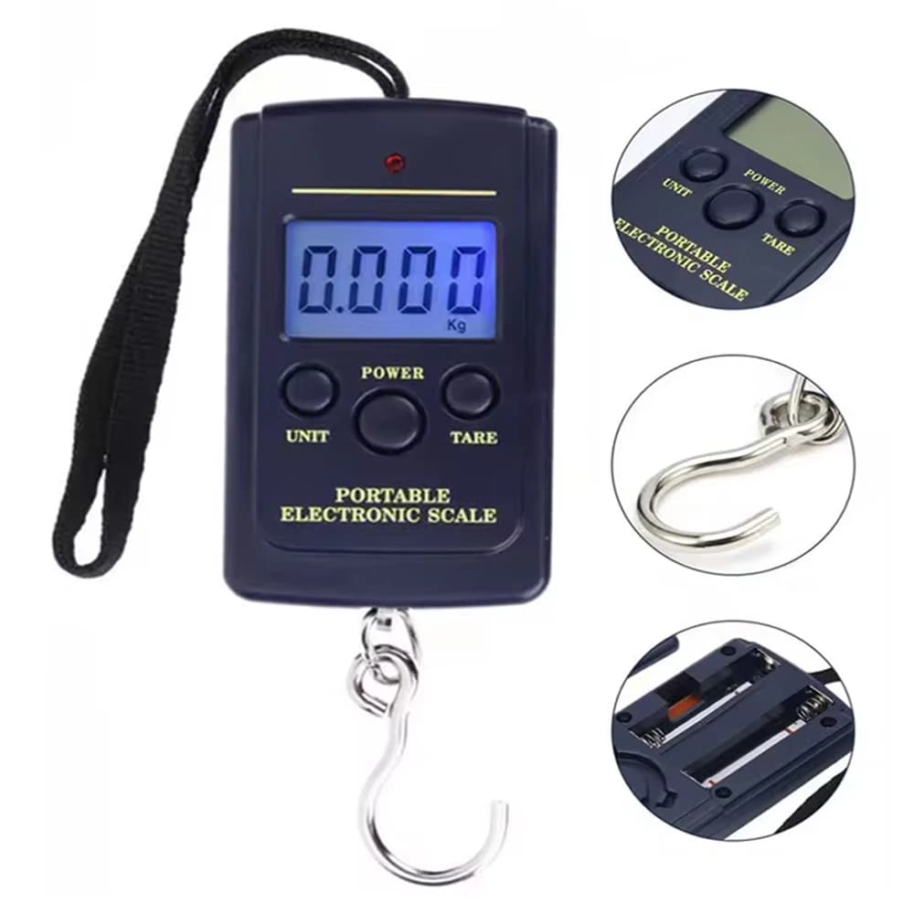 Balance multifonction 40kg/10g électronique portable - Pêche, bagages, poche avec crochet suspendu