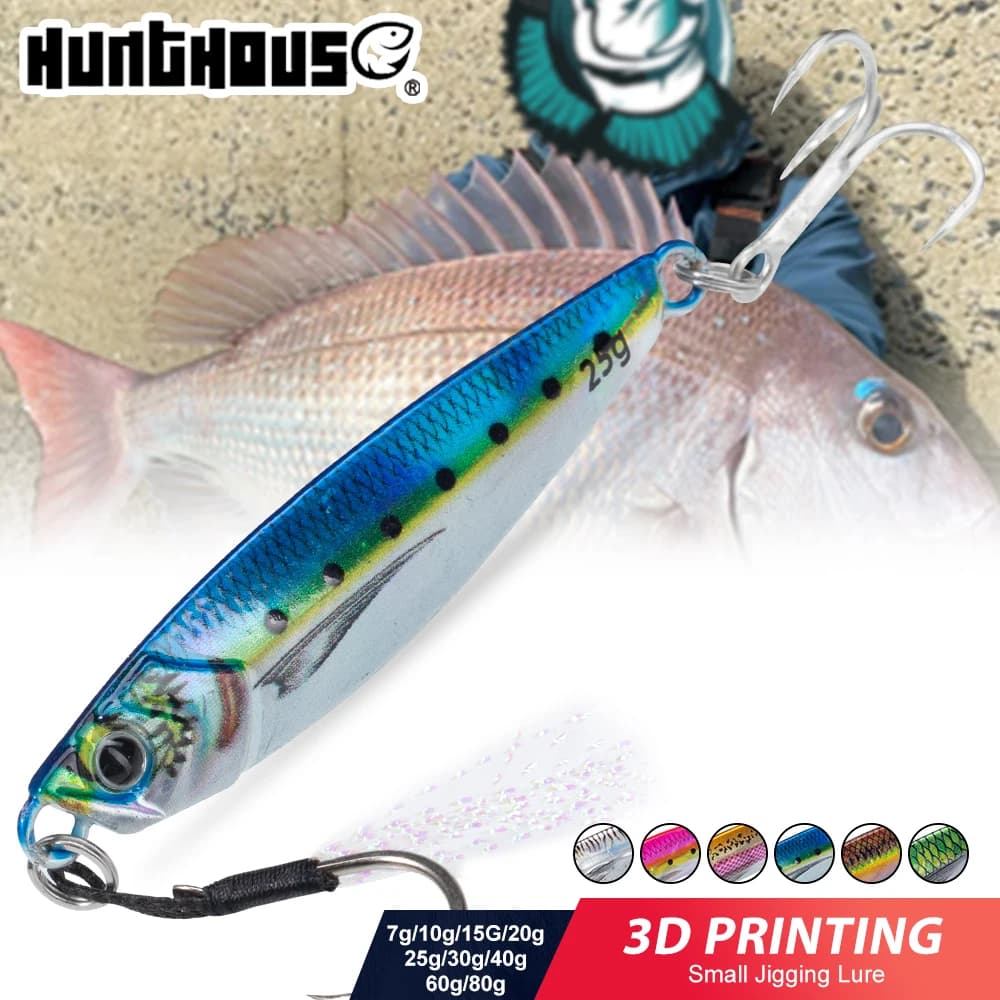 Leurre métallique Hunthouse 7g-80g pour jigging lent - Appât coulant pour bar et brochet de mer