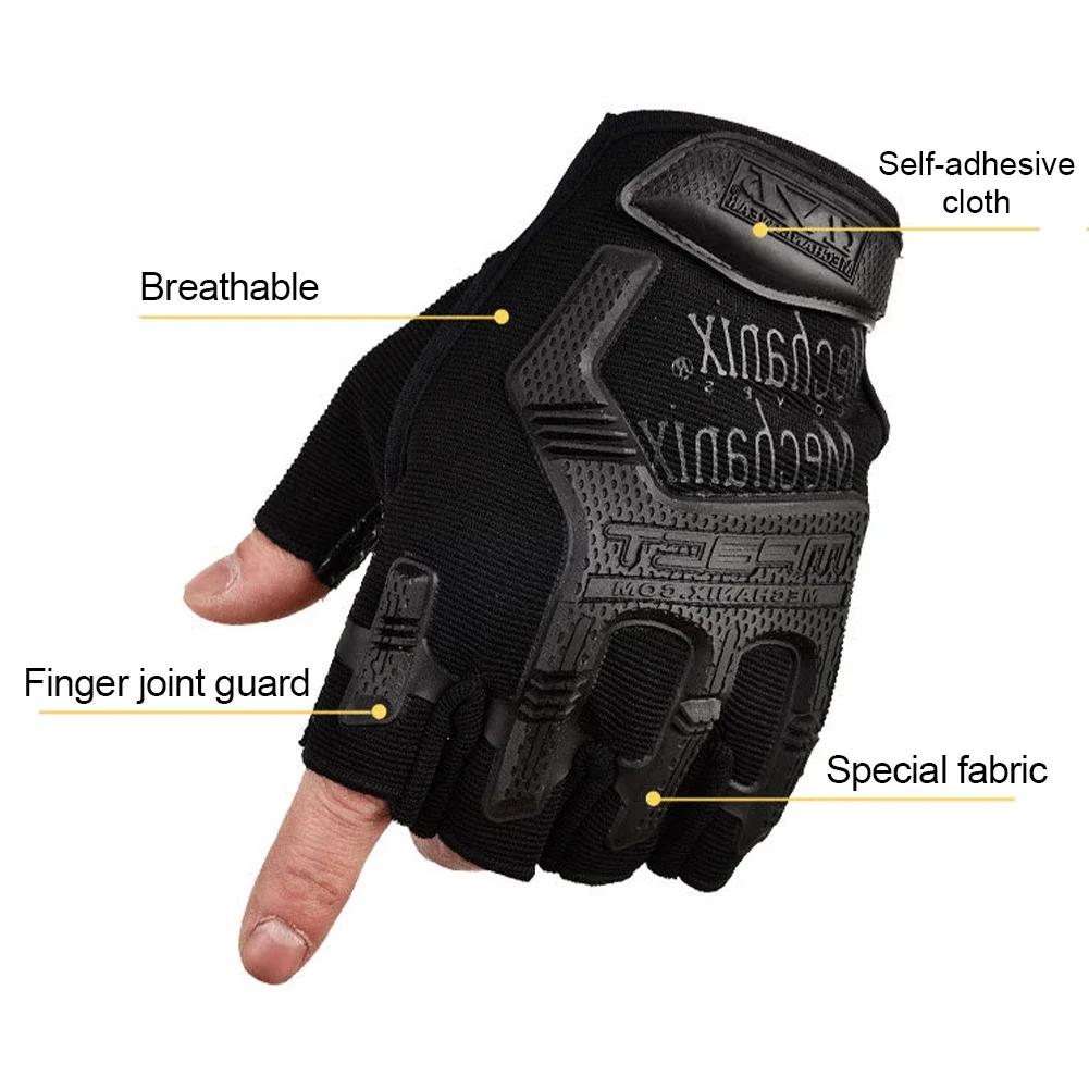 Gants tactiques demi-doigts paintball pêche airsoft vélo protection anti-dérapants hommes