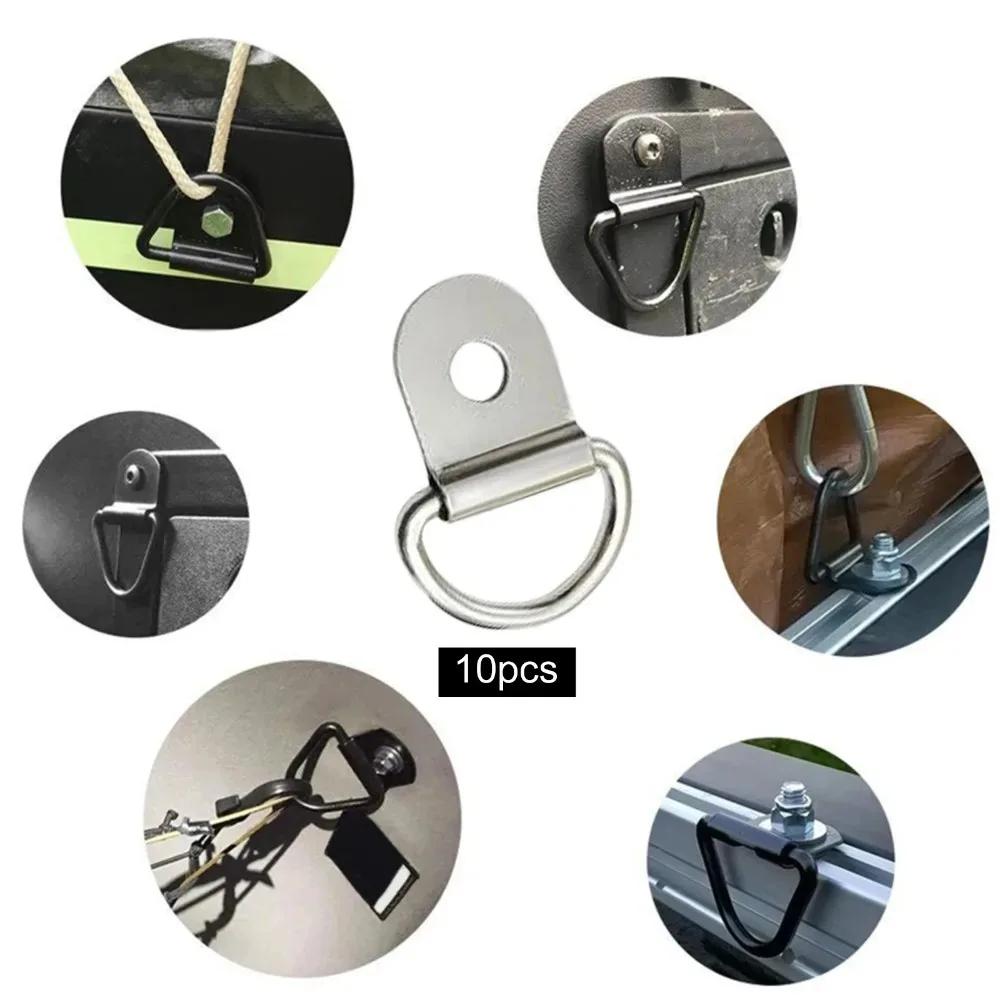 10 anneaux D en fer pour arrimage cargaison voiture bateau - Accessoires pêche transport