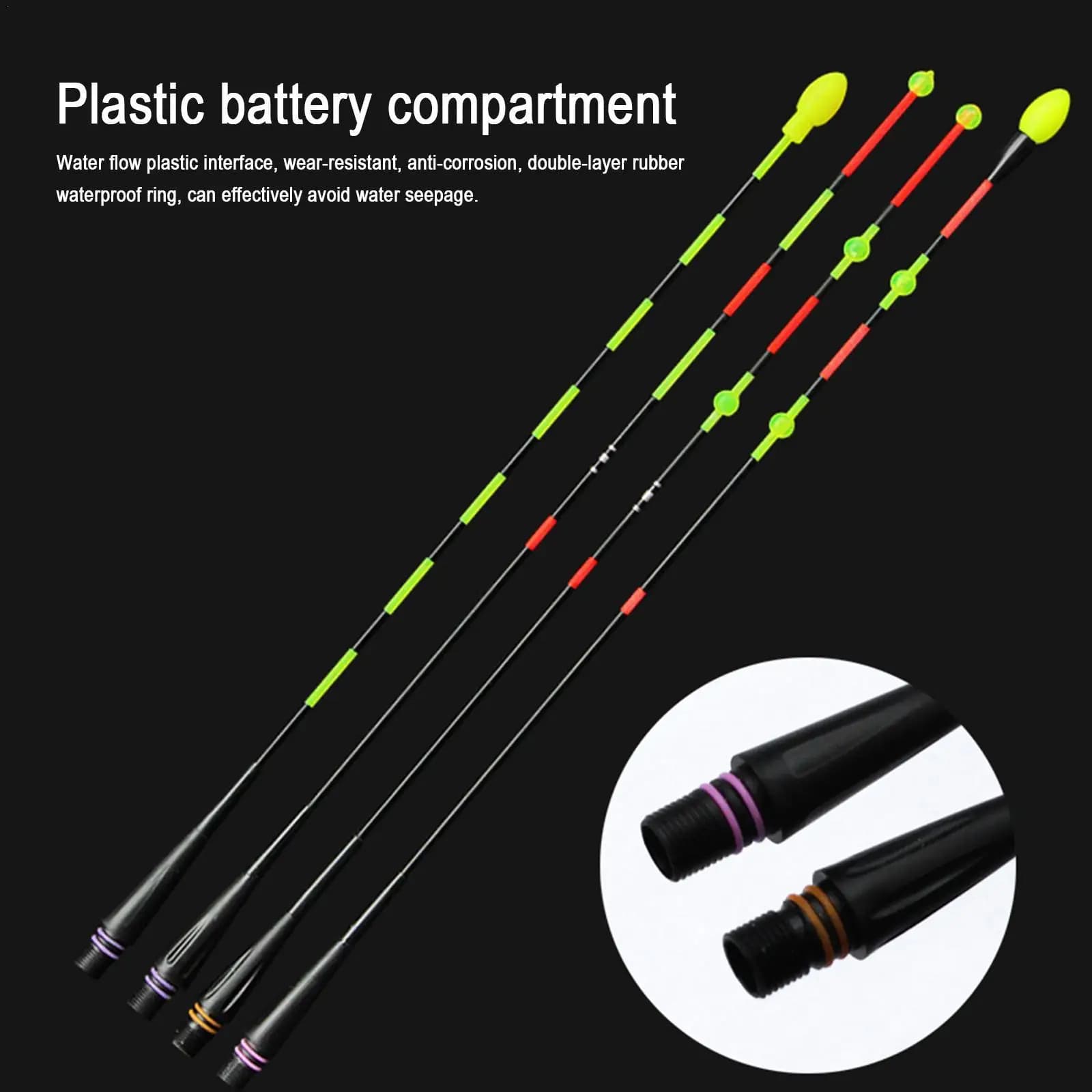 Flotteur lumineux LED pour pêche de nuit, flotteur électronique à induction gravitationnelle avec antenne fibre DIY