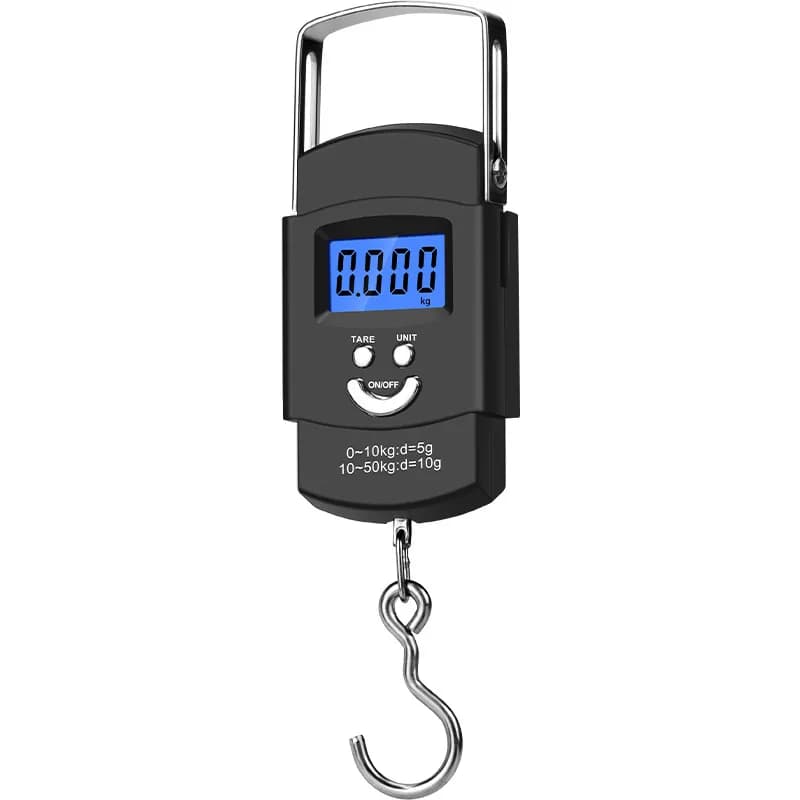 Balance digitale de pêche 10 livres avec écran LCD rétroéclairé - Format poche pour pêche outdoor