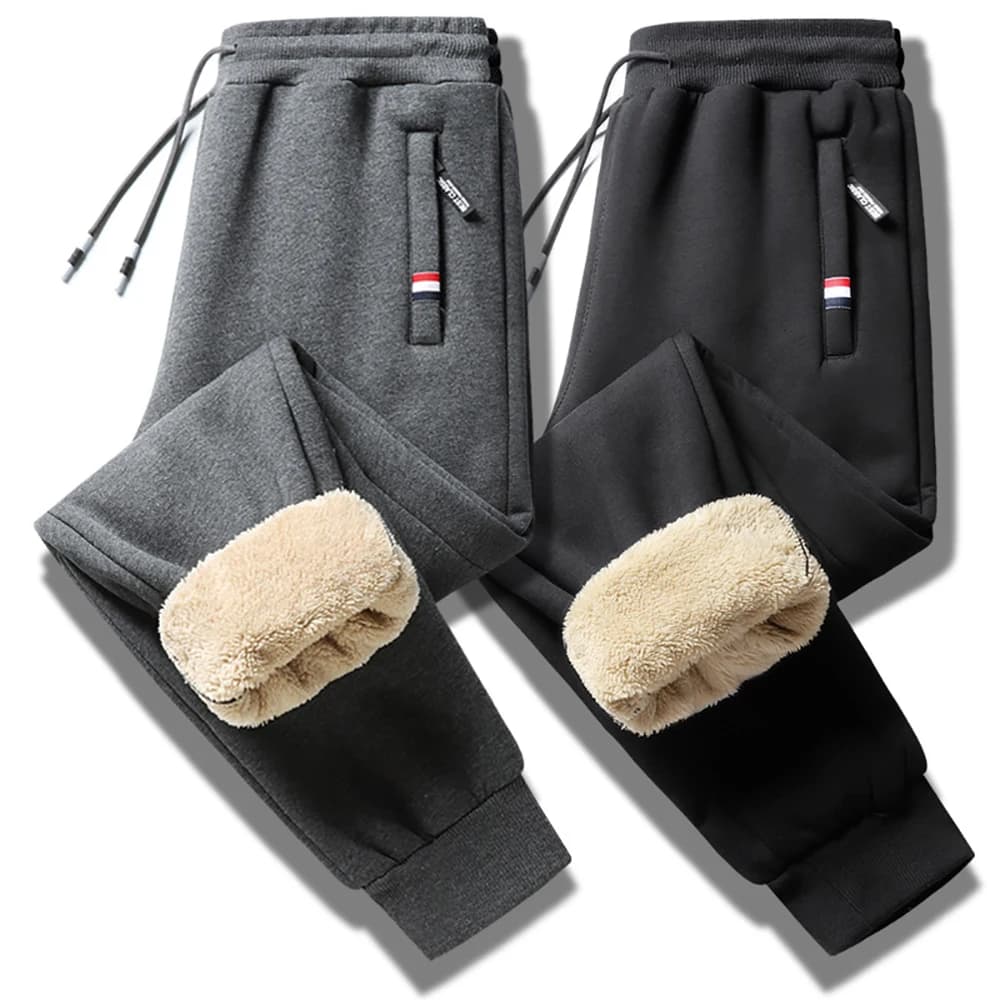 Pantalon jogging pêche hiver laine mouton épais chaud avec cordon pour homme confortable
