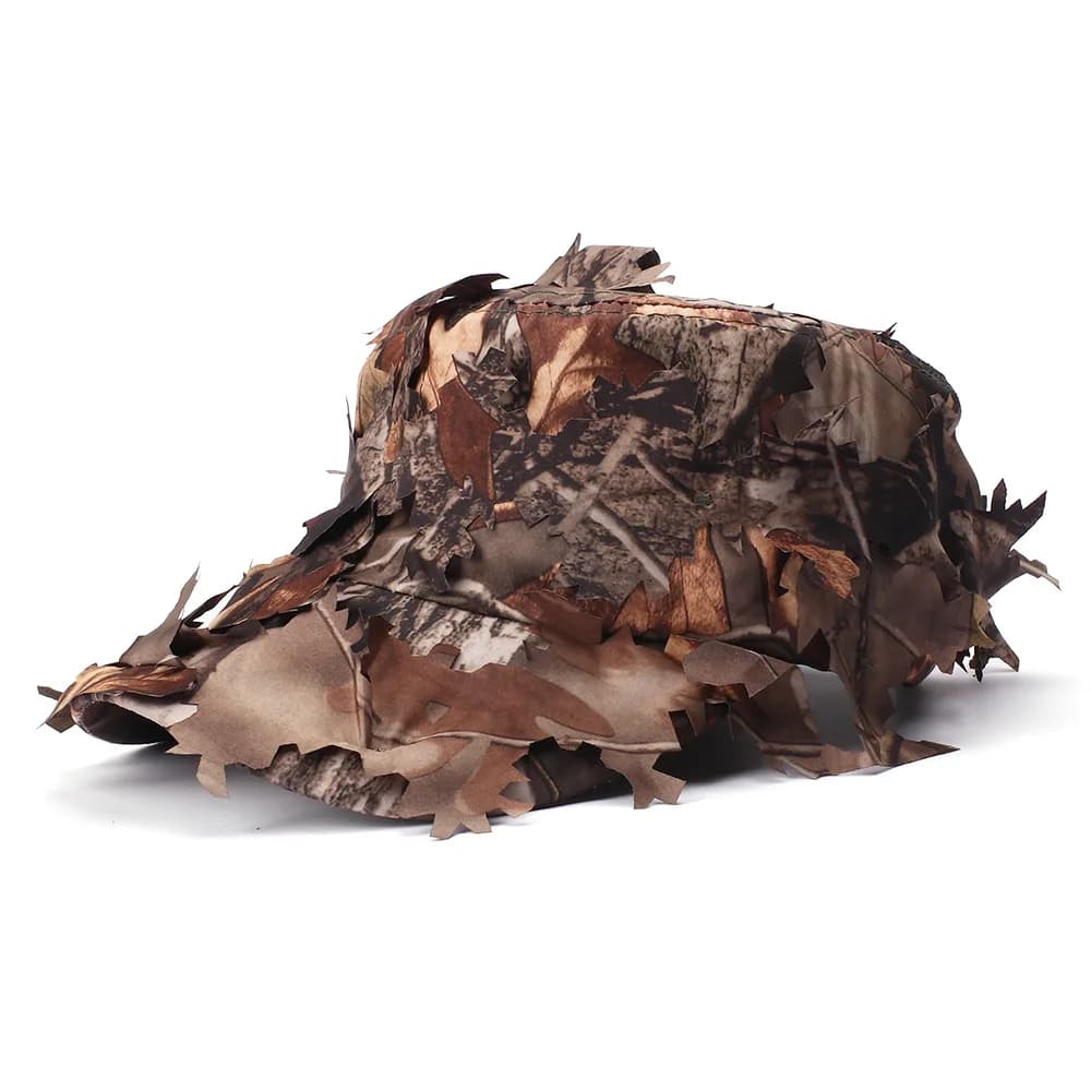 Chapeau boonie camouflage 3D feuilles pêche chasse accessoire protection solaire tactique