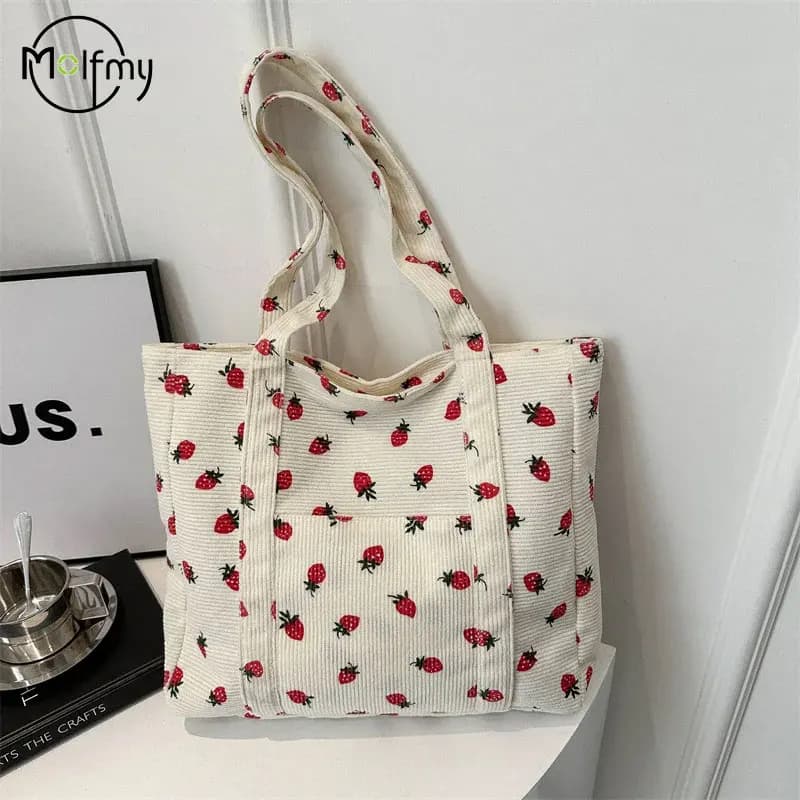 Sac à main paille fraises plage pêche femme polyvalent bandoulière grande capacité tote