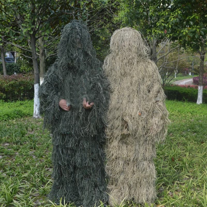 Combinaison ghillie 5 en 1 camouflage herbe sèche - Tenue jungle pêche photographie observation