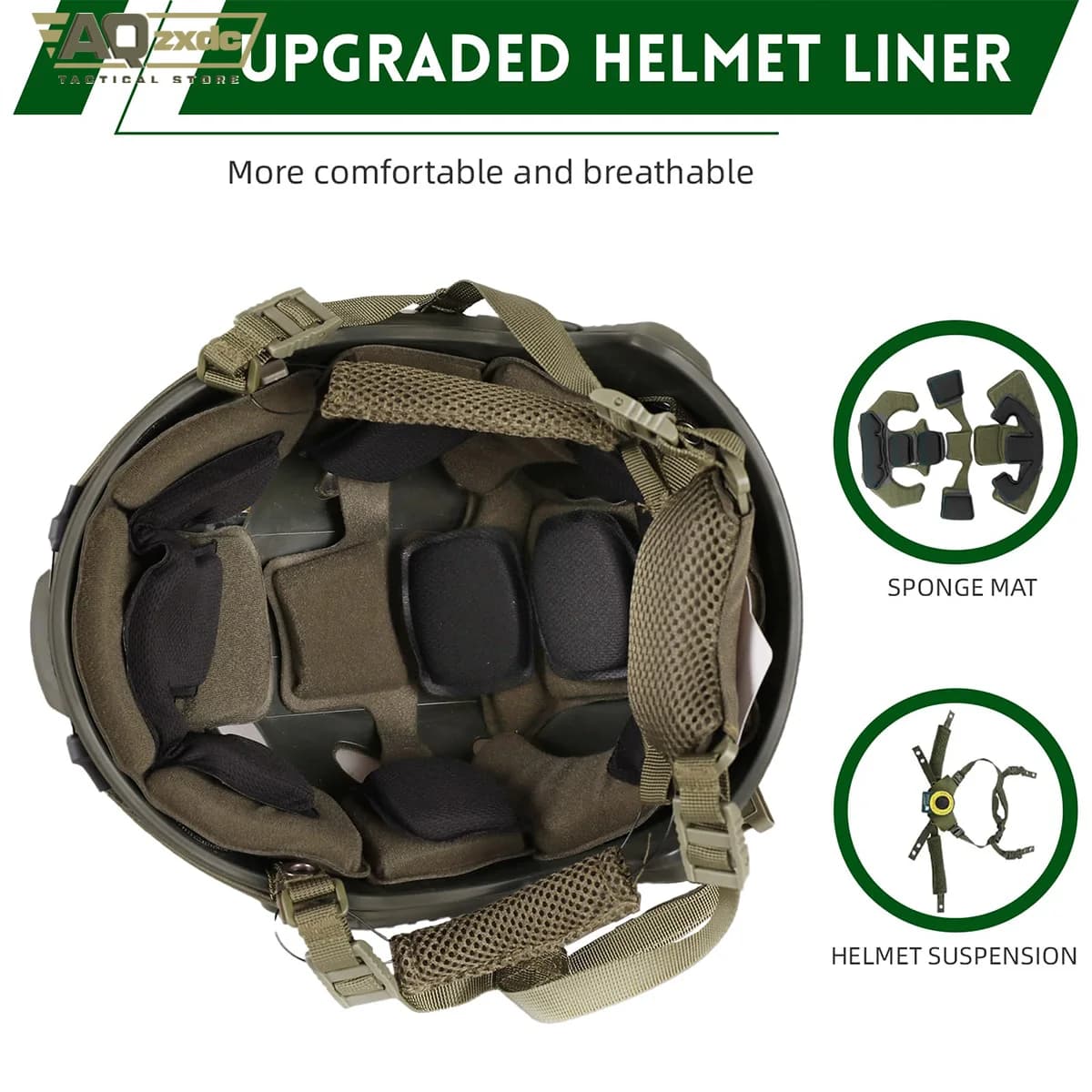Casque tactique AQzxdc 4en1 avec casque - Équipement complet pour pêche en kayak et sports nautiques