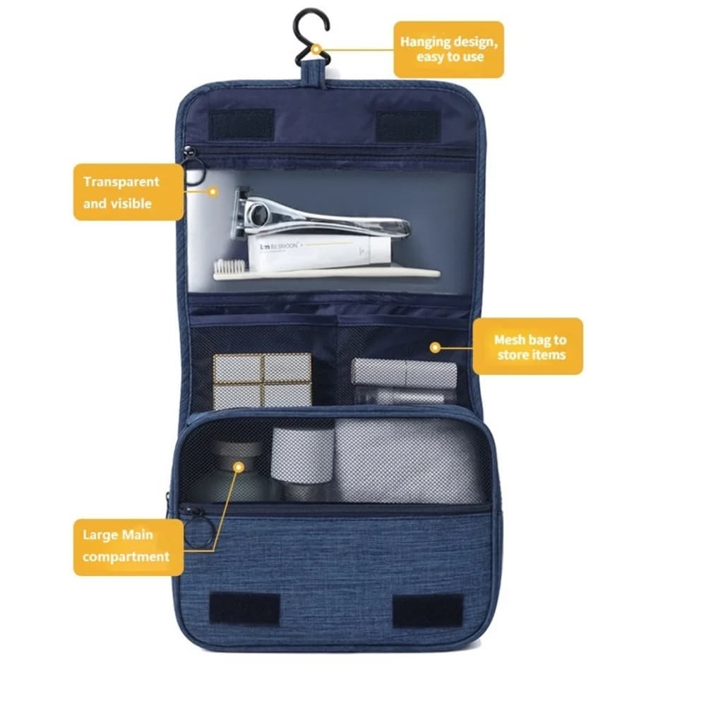 Trousse de toilette voyage étanche pêche - Sac cosmétique accrochable grande capacité pour pêcheur