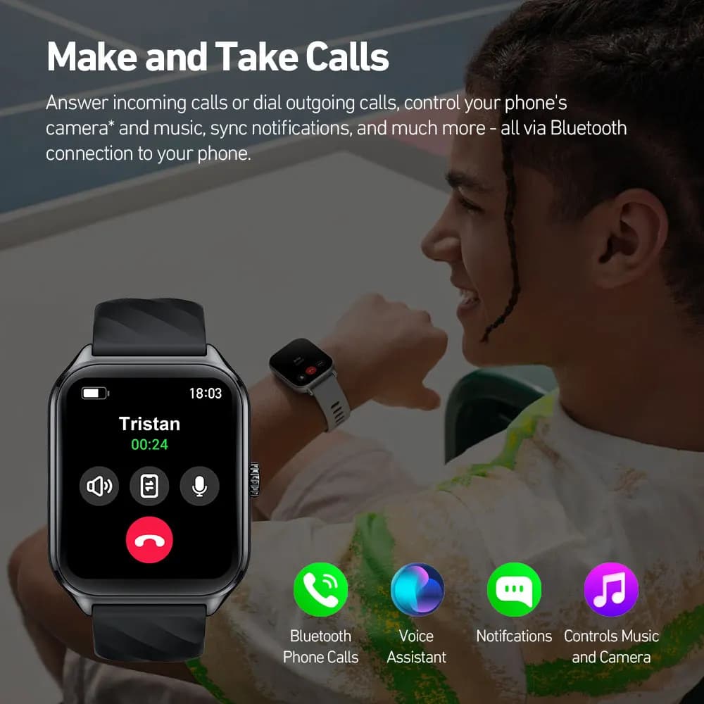 Smartwatch Zeblaze GTS 4 pour pêche : écran AMOLED 1.94", 100 modes sport, monitoring santé, étanche