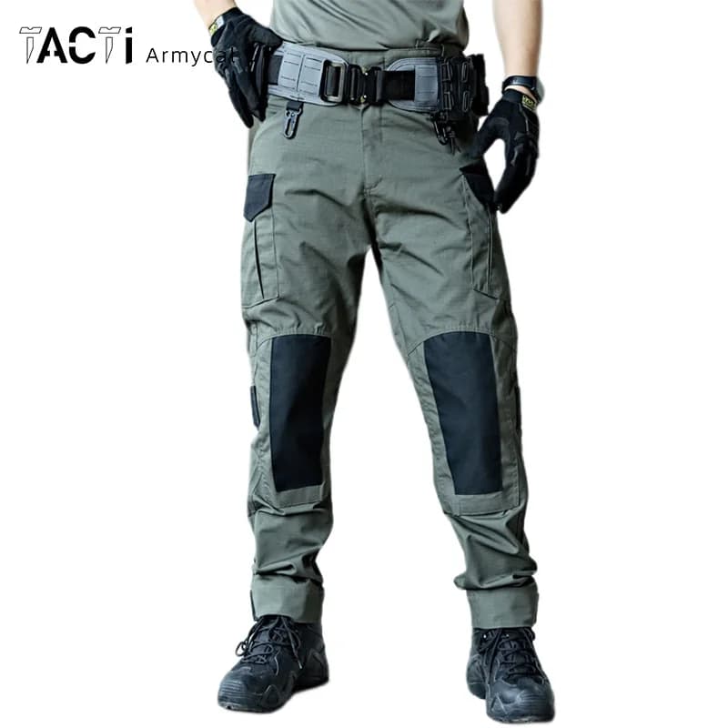 Pantalon cargo tactique imperméable pour pêche - Randonnée pêche résistant multi-poches