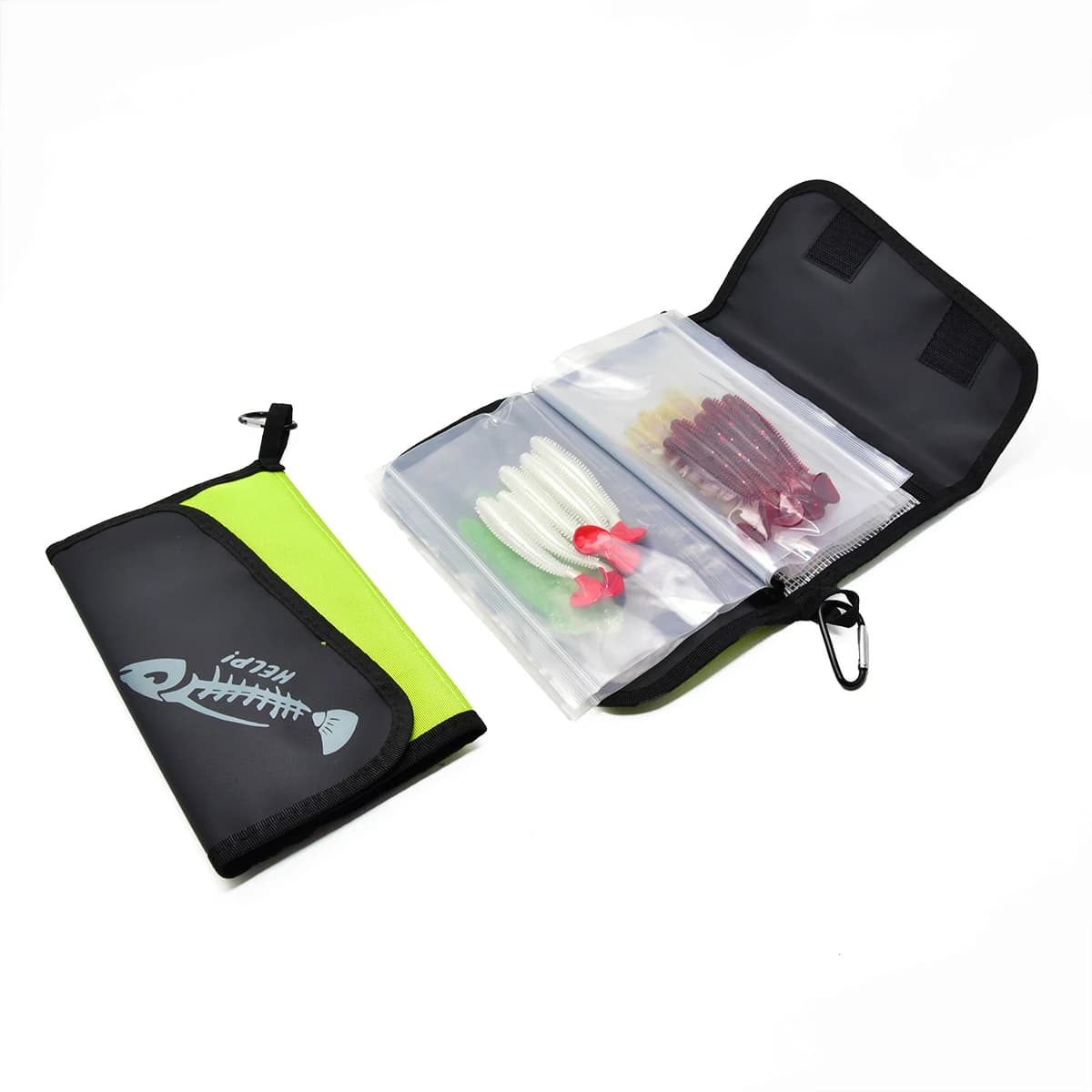Sac de rangement PVC étanche pour leurres de pêche avec compartiments intérieurs tri accessoires