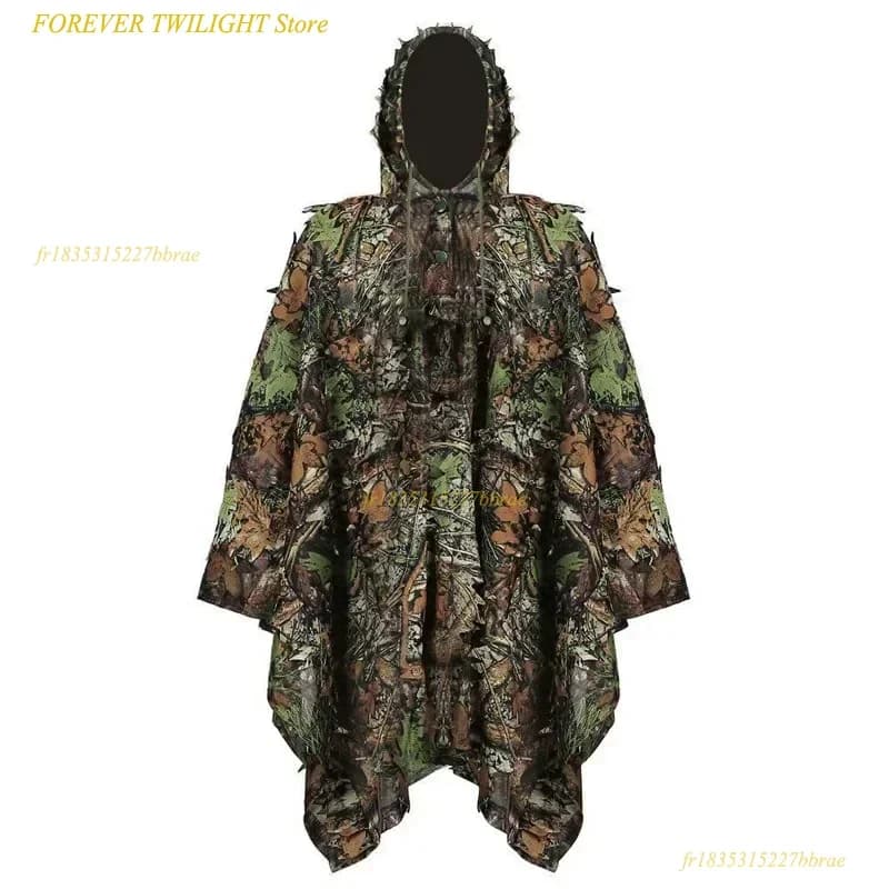 Poncho camouflage Ghillie feuille d'érable 120x160cm - Cape pêche sniper observation ornithologique airsoft
