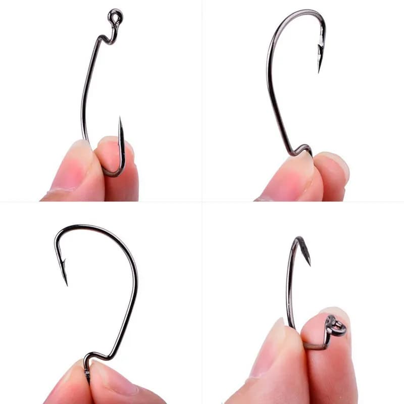 Hameçons offset EWG en acier carbone pour Texas rig et drop shot - pêche aux leurres souples