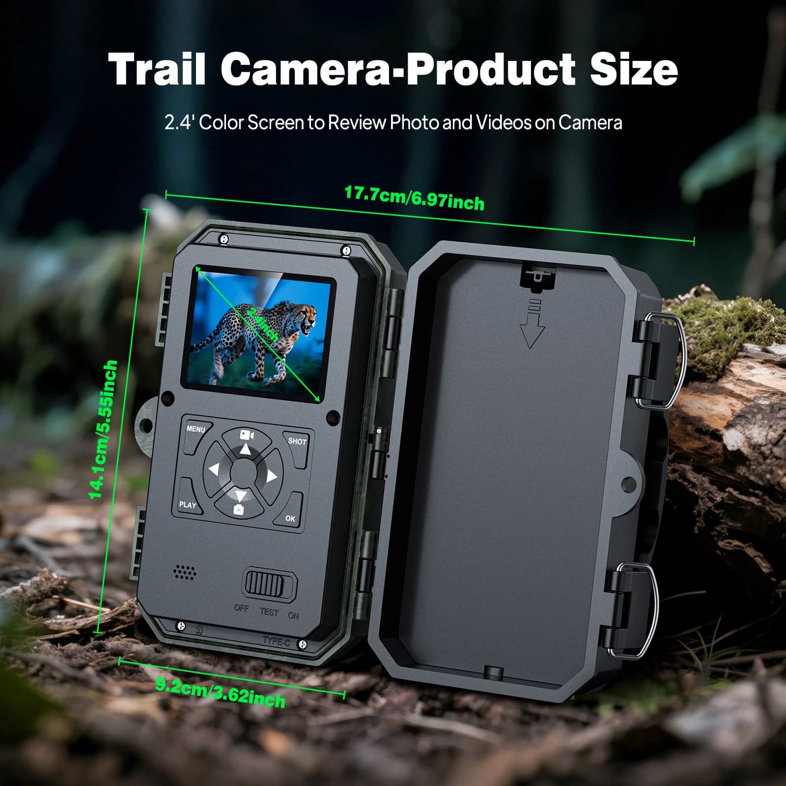 Caméra de chasse 48MP vision nocturne IP66 étanche pour observation animalière et surveillance extérieure