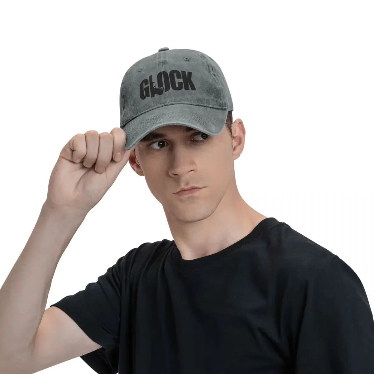 Casquette baseball pêche camouflage Glock Tactical - Snapback délavé unisexe toutes saisons